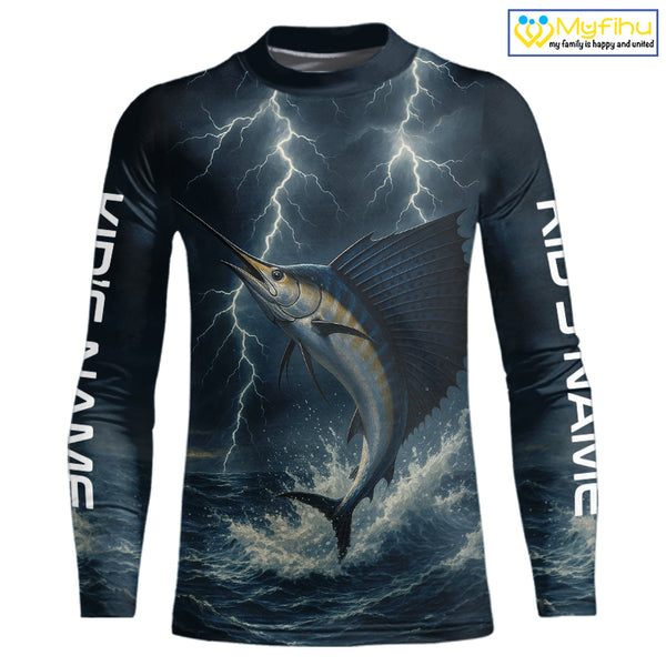 Sailfish fishing Lightning thunder Custom UV protection Sailfish fishing long sleeve shirt jerseys NQS10036