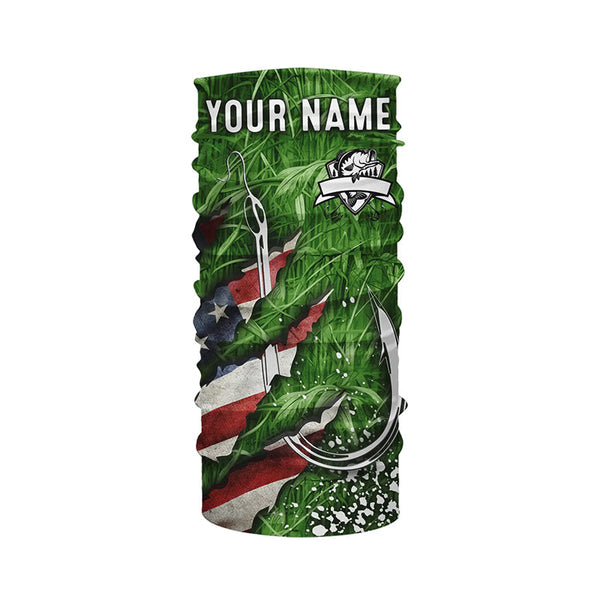 American flag fish hook green camo fishing custom sun protection performance long sleeve fishing shirt NQS6054