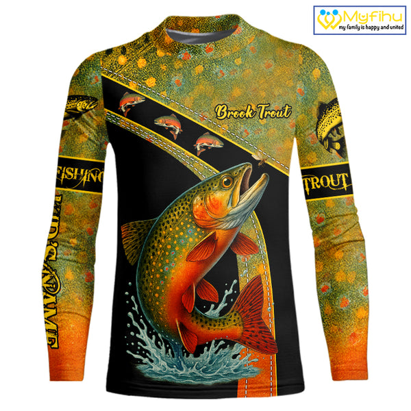 Brook Trout fishing scales UV protection Custom long sleeve fishing shirts, Trout fishing jerseys NQS10218