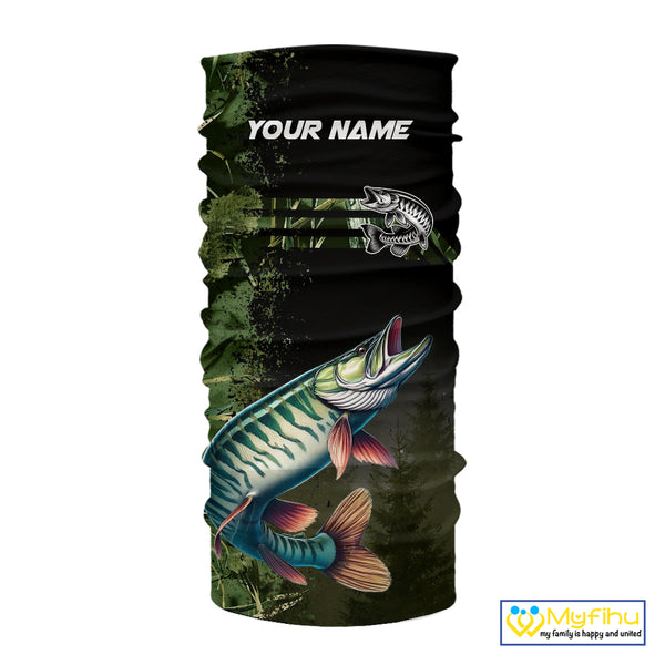 Musky fishing camouflage Custom performance long sleeve Fishing Shirts, Muskellunge Fishing jerseys NQS10081