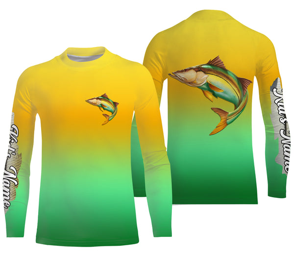 Snook fishing Custom Name UV protection fishing jersey, saltwater fishing tournament shirts NQS3169