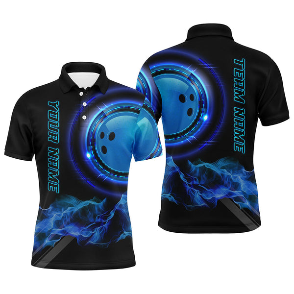 Blue Bowling Shirts for Men Personalized Bowling Team Jersey Custom Bowling Polo & Quarter-Zip Shirts NQS8452