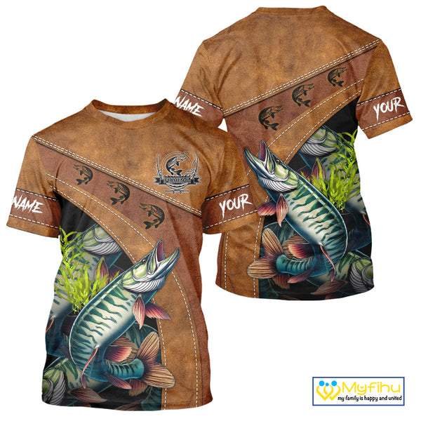 Musky fishing UV protection custom name fishing shirts, performance shirts for men, women, kid NQS10266