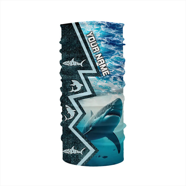 Shark Fishing Custom blue sea wave camo long sleeve performance Fishing Shirt, shark fishing jerseys NQS5042
