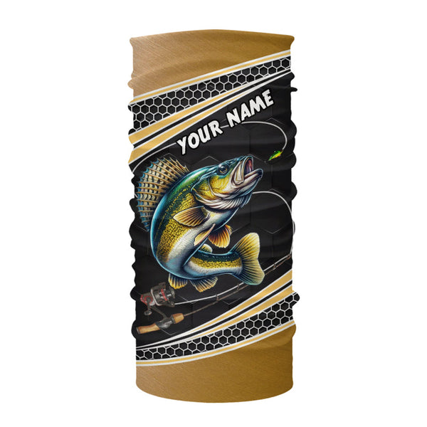 Walleye fishing yellow fish reaper sun protection custom performance long sleeve fishing shirts NQS3526