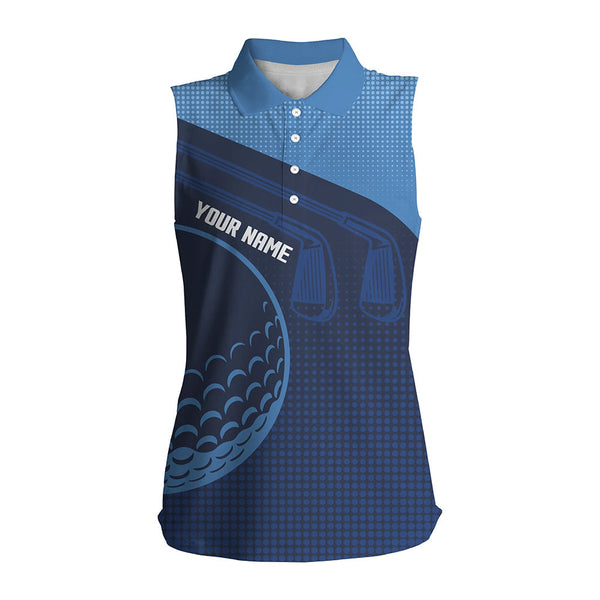 Personalized Multi-Color sleeveless Golf Polo Shirts For Women, Golf Outfits For Ladies NQS7544