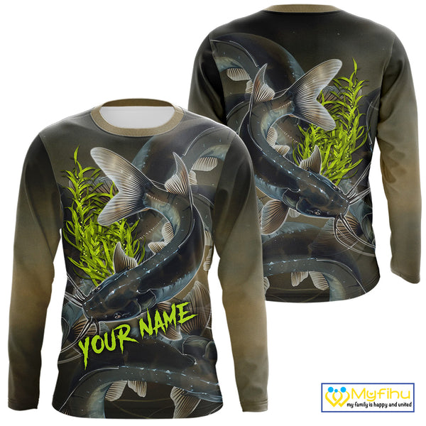 Personalized Catfish Fishing jerseys, Catfish scales long sleeve fishing shirts uv protection NQS10332