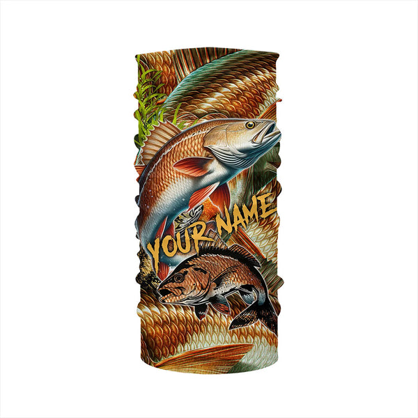 Personalized Redfish drum Fishing jerseys, redfish scales long sleeve fishing shirts uv protection NQS3687