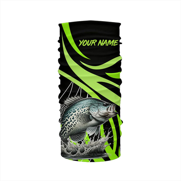 Personalized Crappie Long Sleeve Fishing Shirts, Crappie Tournament Fishing Jerseys | Green NQS7391