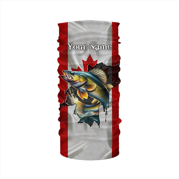 Walleye fishing shirts Canadian flag patriot UV protection Customize name long sleeves fishing shirts NQS7572