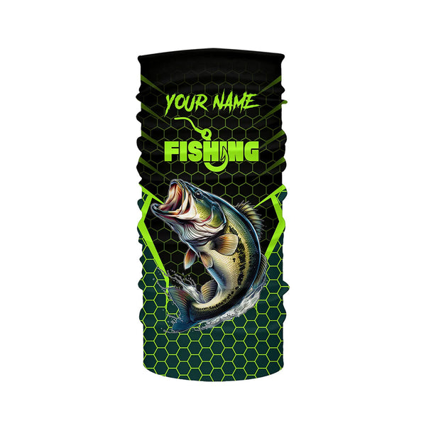 Black and Green Largemouth Bass Fishing Custom team name UV protection long sleeves fishing shirts NQS9311
