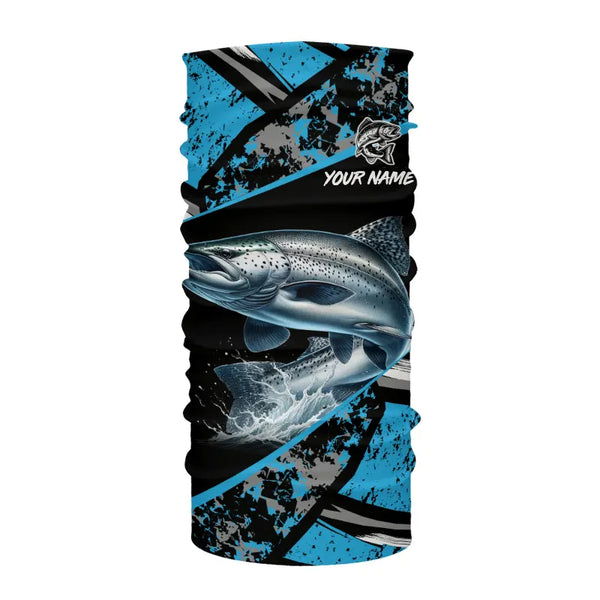 Chinook Salmon fishing Blue camo Long Sleeve Performance Fishing Shirt custom Salmon fishing jerseys NQS9347