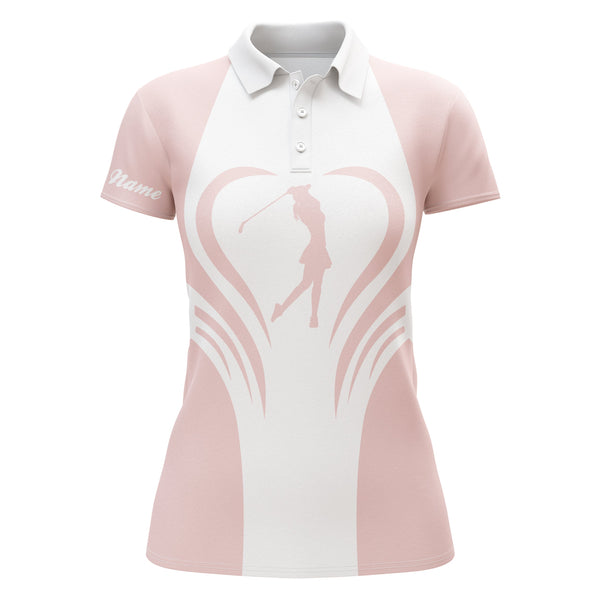 Custom name 3D Womens love golf multi-color golf polo shirts, personalized golf gifts for women NQS3464