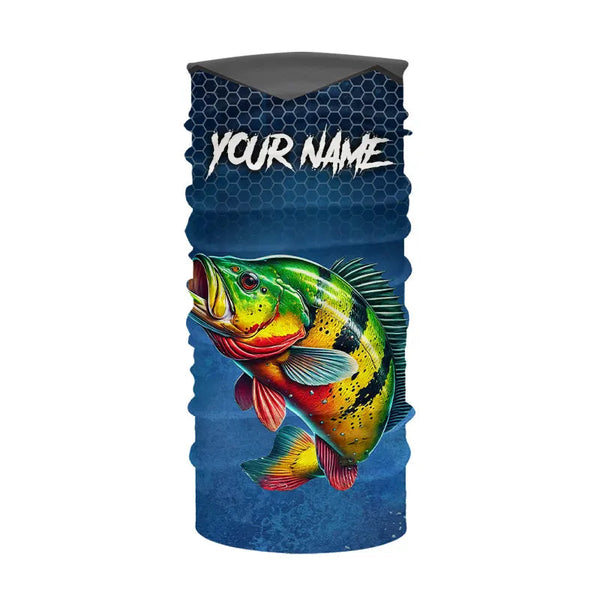 Blue camo Peacock Bass fishing Custom performance long sleeve team Bass fishing tournament shirts NQS9240