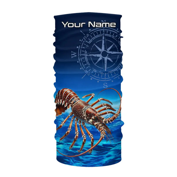 Personalized Florida Spiny Lobster Blue Performance Fishing Shirt, compass Lobster tournament Shirts NQS9735