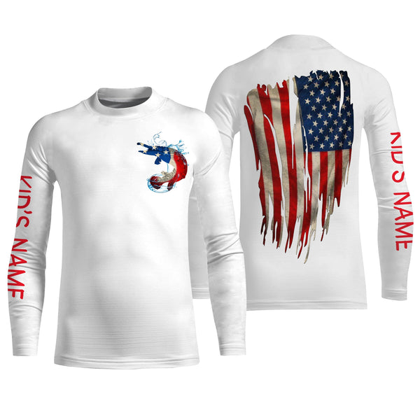 Alligator Gar fishing American flag patriot Custom upf fishing Shirts, custom fishing shirts with hood NQS3111