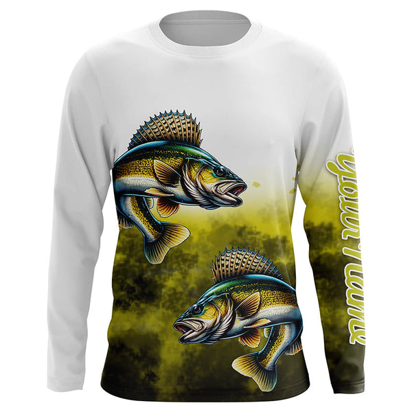 Walleye Fishing custom UV protection Fishing shirts, Walleye fishing jerseys NQS649