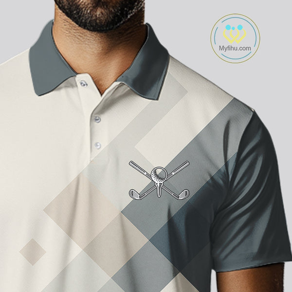 Vintage Pastel Argyle Pattern Golf Polo Shirt For Men Custom retro mens golf outfit NQS10232