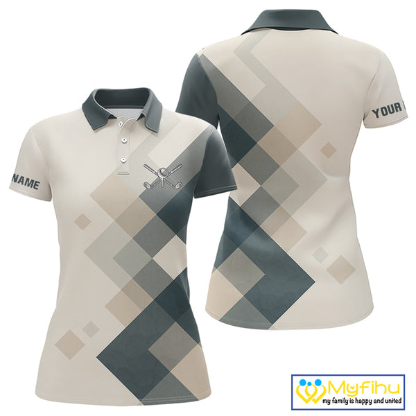 Vintage Pastel Argyle Pattern Golf Polo Shirt For Women Custom retro ladies golf outfit NQS10232