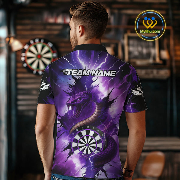 Purple Thunder Lightning Custom Cobra Snake Men Dart Shirts Best Dart Jerseys Dart Team Shirts NQS10693