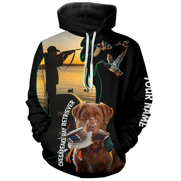 Duck Hunting with Dog Chesapeake Bay Retriever Personalized Duck Hunting Shirts FSD4754