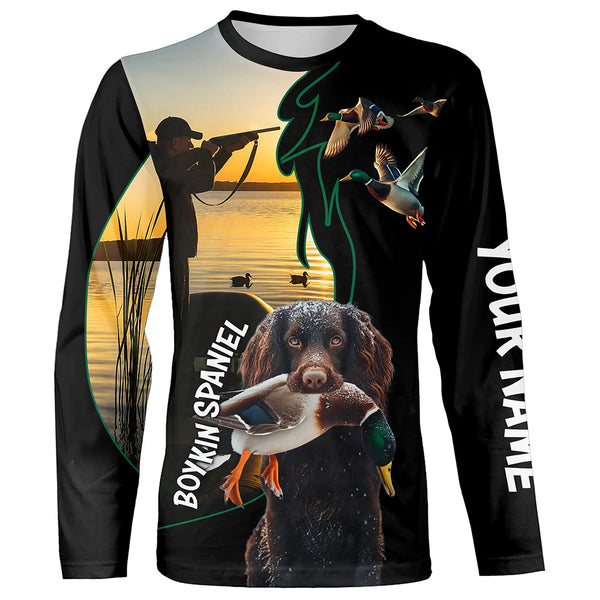 Duck Hunting with Dog Boykin Spaniel Personalized Duck Hunting Shirts FSD4756