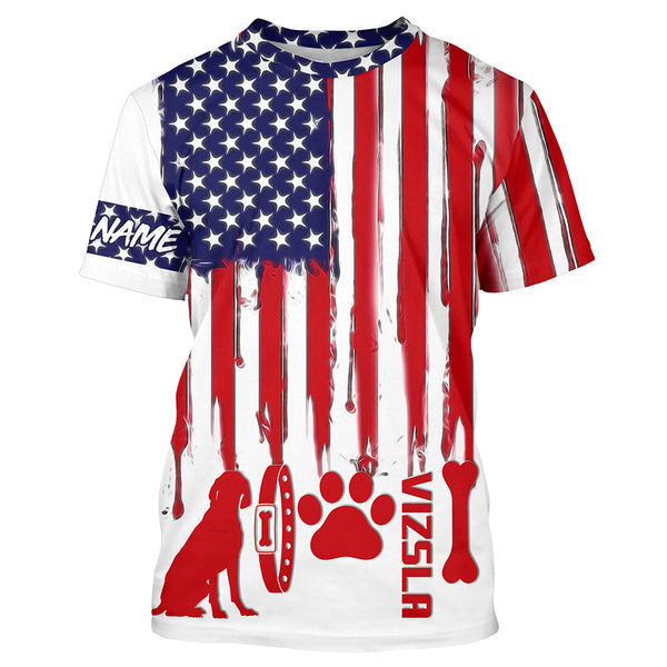 Patriotic American flag Dog T-shirt for Humans with many dog breeds to choose from FSD4144