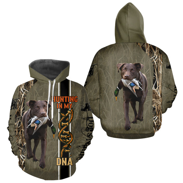 Custom Chocolate Labs Hunting Dog Shirt for Hunters, Hunting In My DNA FSD4735
