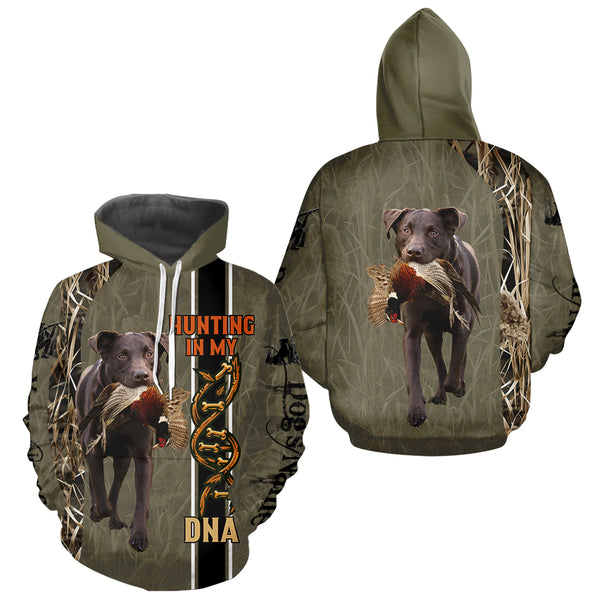 Custom Chocolate Labs Hunting Dog Shirt for Hunters, Hunting In My DNA FSD4735