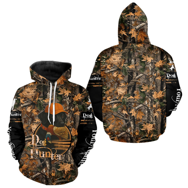 Pheasant hunting with dog Black Labs Custom Name Camo Shirt for Hunter FSD4713