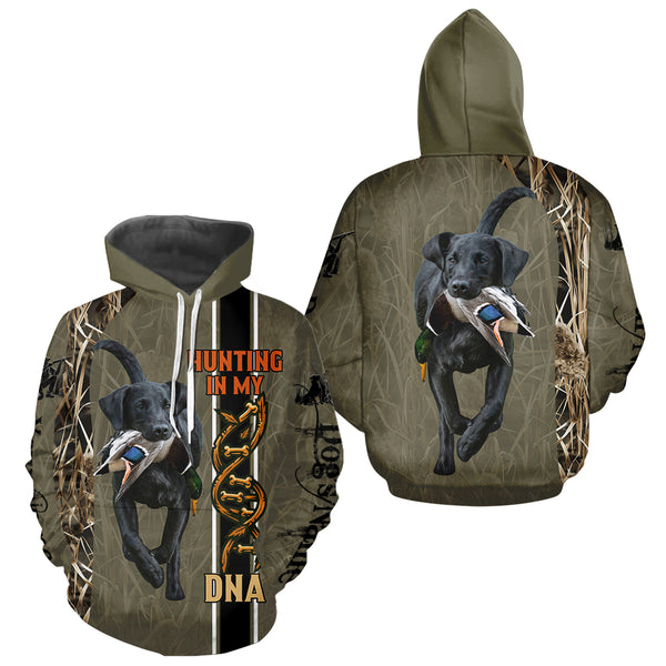 Custom Black Labs Hunting Dog Shirt for Hunters, Hunting In My DNA FSD4736