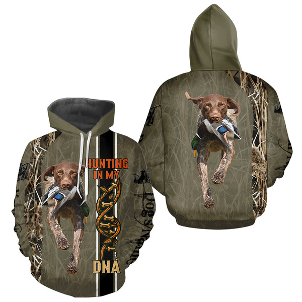 Custom German Shorthaired Pointer GSP Hunting Dog Shirt for Hunters, Hunting In My DNA FSD4737