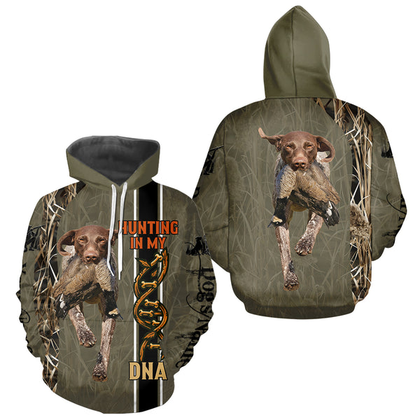 Custom German Shorthaired Pointer GSP Hunting Dog Shirt for Hunters, Hunting In My DNA FSD4737