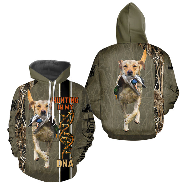 Custom Yellow Labs Hunting Dog Shirt for Hunters, Hunting In My DNA FSD4738