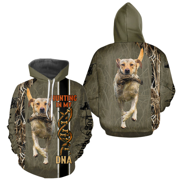 Custom Yellow Labs Hunting Dog Shirt for Hunters, Hunting In My DNA FSD4738