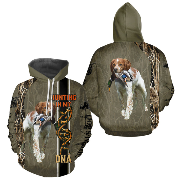Custom Brittany Hunting Dog Shirt for Hunters, Hunting In My DNA FSD4742