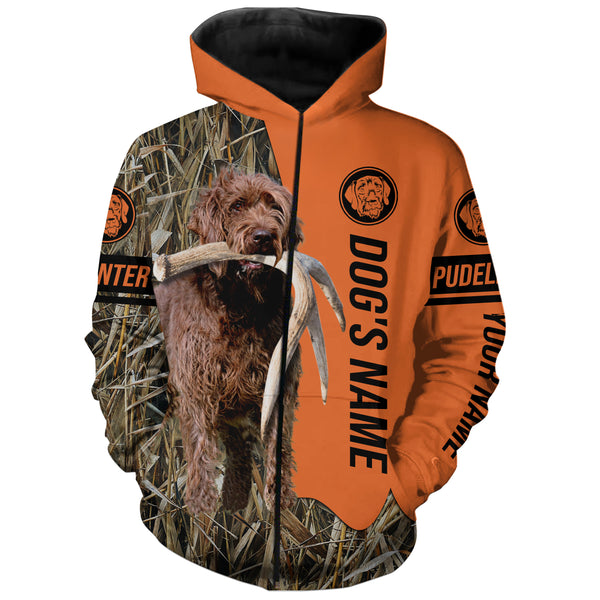 Pudelpointer Hunting Dog Customized Name Zip Up Hoodie Shirt for Hunters FSD4080