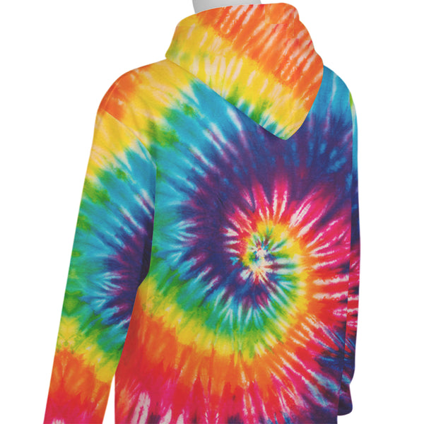 Funny Tie-Dye Dog & Coffee Hoodie – Custom Dog Face FSD4766