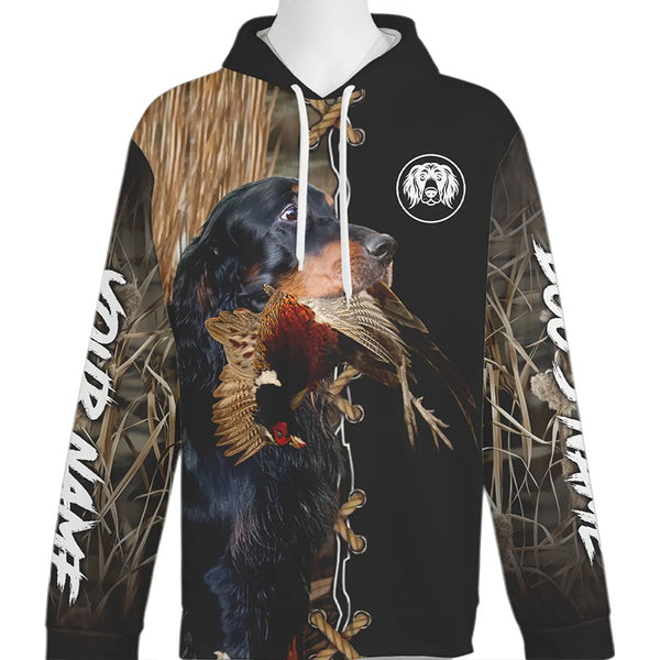 Gordon Setter Hunting Dog Custom Name Hoodie Shirt for Hunter FSD4770