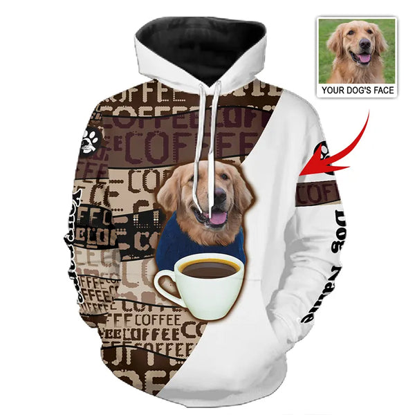 Funny Dog & Coffee Custom Dog Face Hoodie – For Dog & Coffee Lovers FSD4773