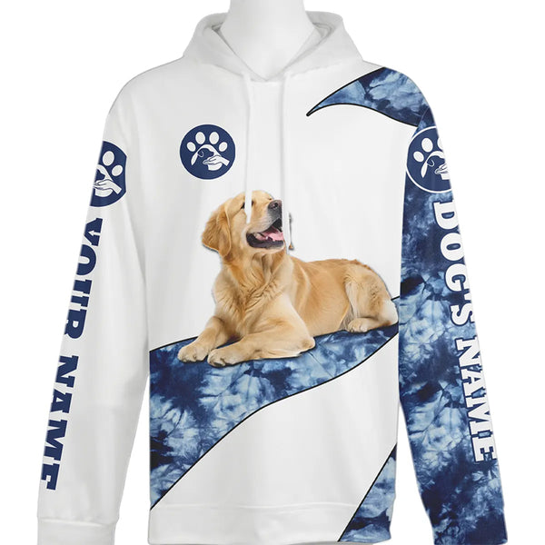 Custom Lying Dog Photo Tie-Dye Hoodie for Dog Lovers FSD4775