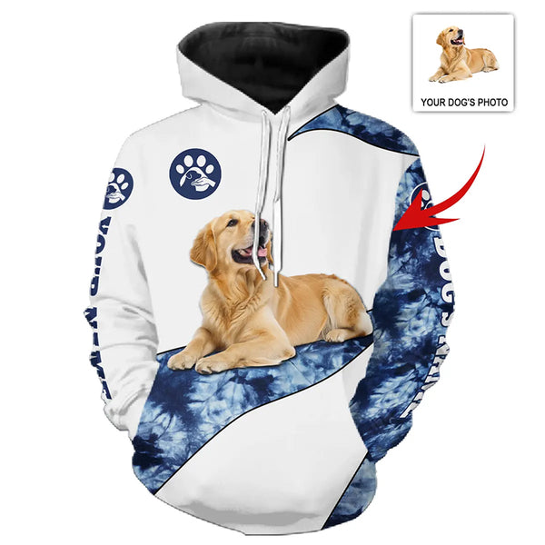Custom Lying Dog Photo Tie-Dye Hoodie for Dog Lovers FSD4775