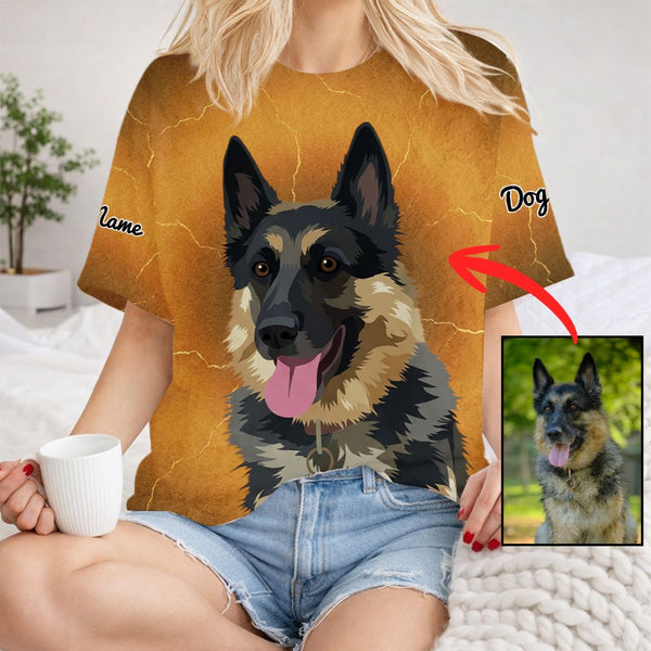 Custom Dog Portrait Shirt – Personalized Dog Photo Art FSD4790