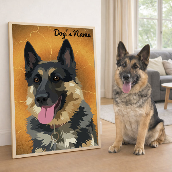 Custom Dog Portrait Framed Matte Canvas - Personalized Dog Photo Art Canvas FSD4791