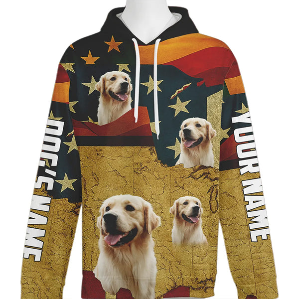 Custom Dog Photo American Patriotic Hoodie for Dog Lovers FSD4777