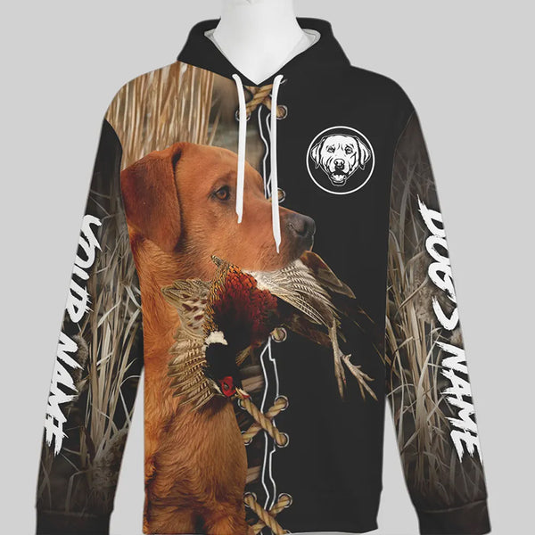 Fox Red Labrador Retriever Hunting Custom Name Shirt, Personalized Hunting Dog Hoodie FSD4683