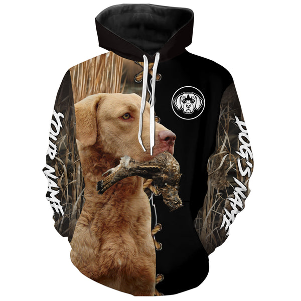 Chesapeake bay Retriever Hunting Dog Custom Name Hoodie Shirt for Hunter FSD4762