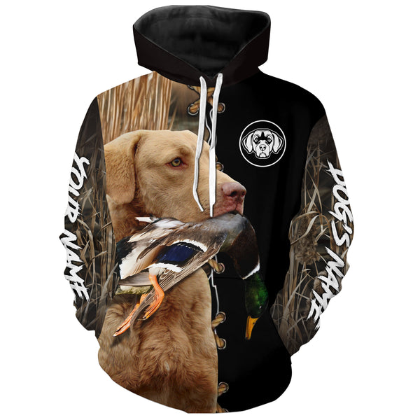 Chesapeake bay Retriever Hunting Dog Custom Name Hoodie Shirt for Hunter FSD4762