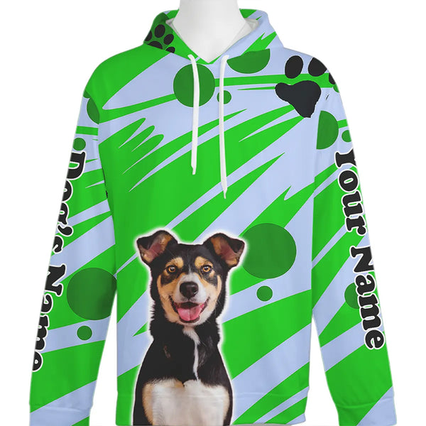 Green Custom Dog Photo Hoodie for Dog Lovers FSD4781