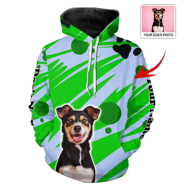 Green Custom Dog Photo Hoodie for Dog Lovers FSD4781
